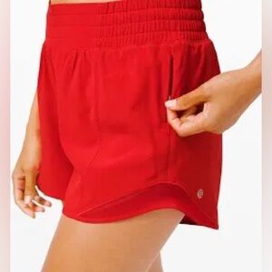 LULULEMON HOTTY HOT RED HIGH RISE SHORTS